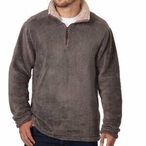 Trinity Fleece Gray Tan Pullover Jacket Size XL